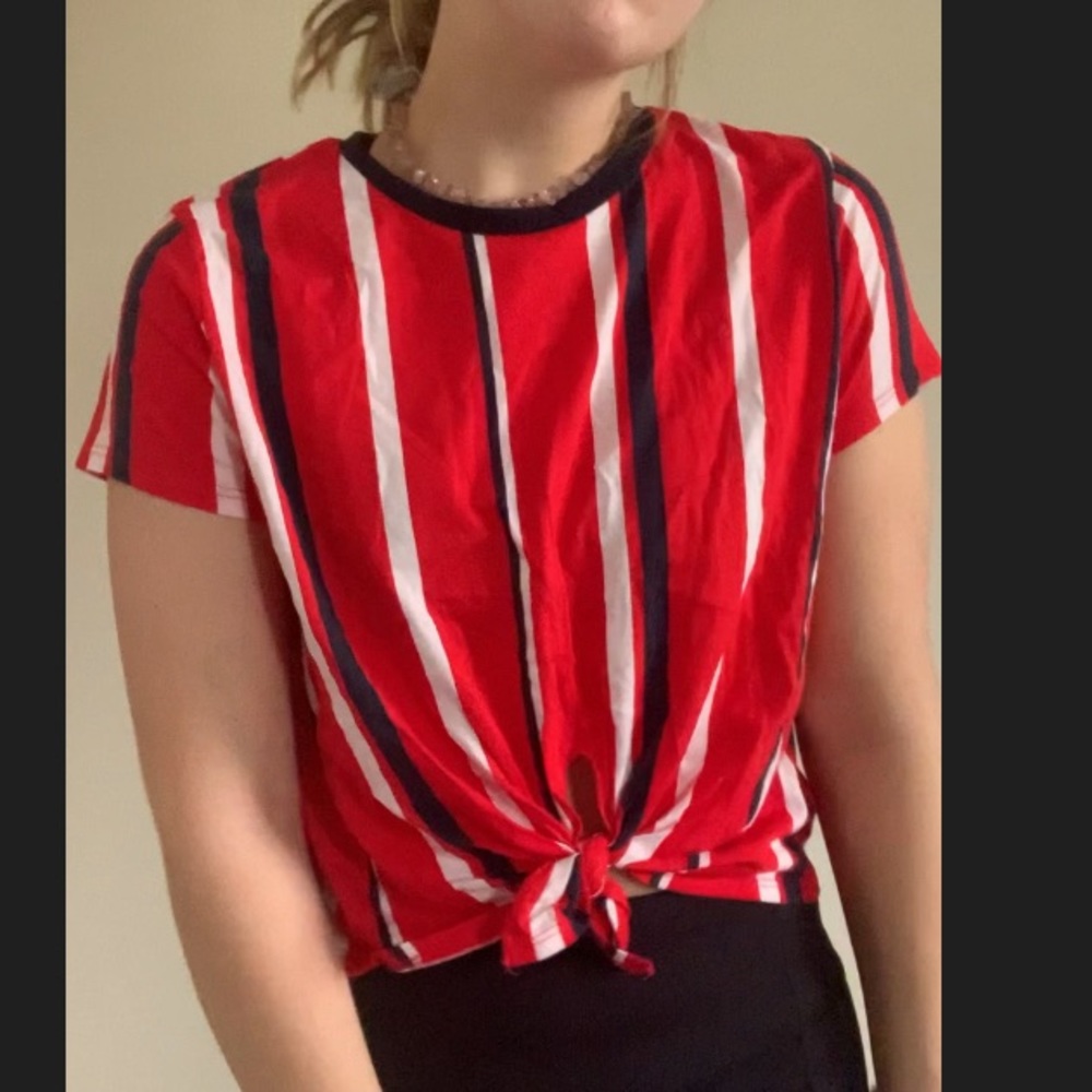 Red, White & Blue striped shirt